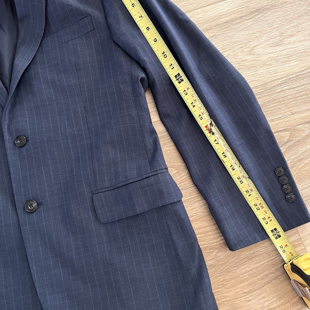Jos A Bank Men's Brrr Comfort Plaid 40R Blazer Jacket Wool Spandex Stretch Blue - Picture 7 of 10